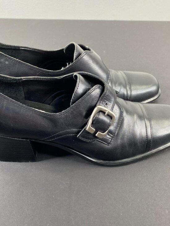 Etienne Aigner Shoes - Etienne Aigner Black Buckle Block Heel Y2K Booties Shoes 6M